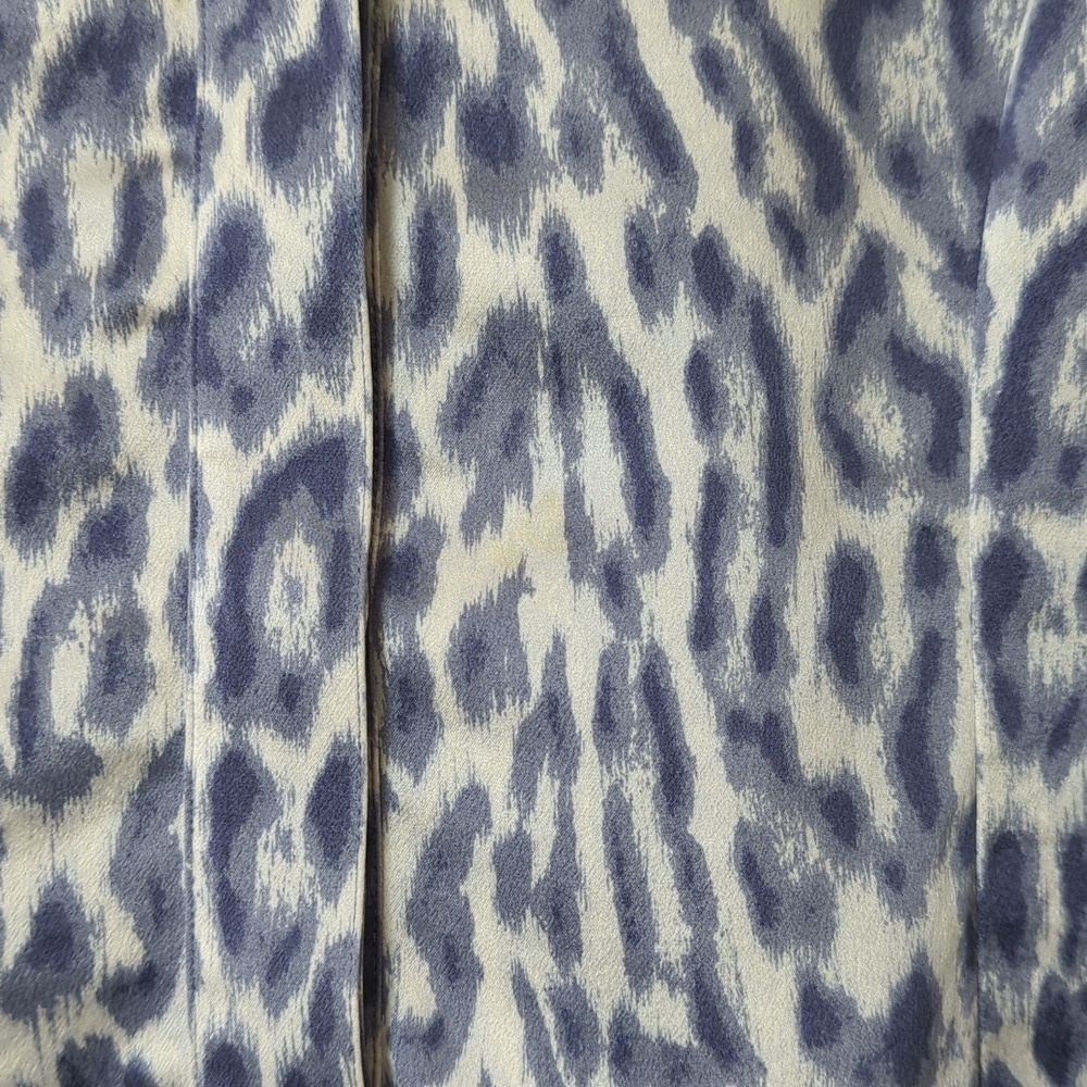 Lafayette 148 Leopard Printed Silk Long Sleeve Button Down Blouse Purple Grey 6 - Picture 7 of 11